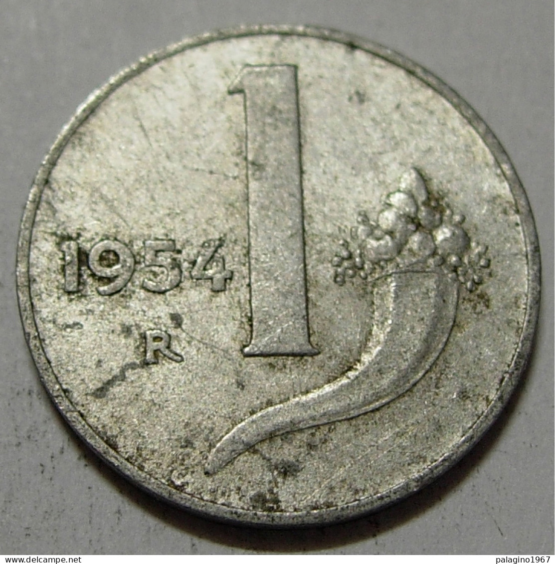 REPUBBLICA ITALIANA 1 Lira Cornucopia 1954 QBB  - 1 Lira