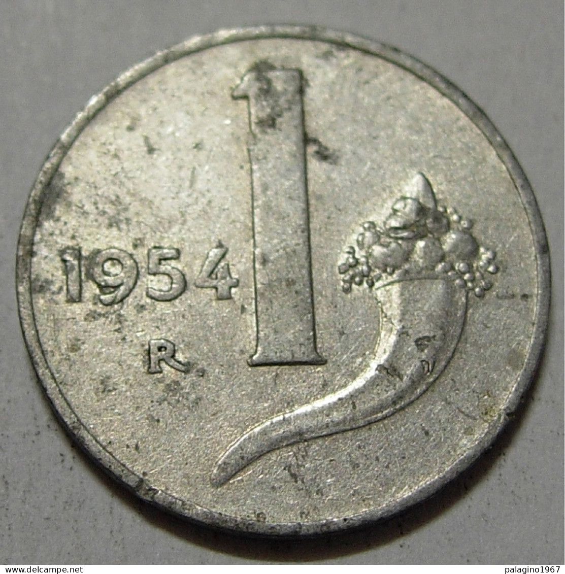 REPUBBLICA ITALIANA 1 Lira Cornucopia 1954 MB QBB  - 1 Lira