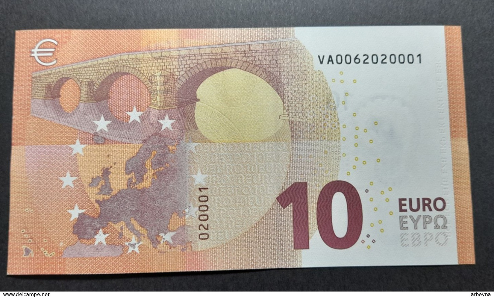Spain 10VA V001  UNC  (paper Mark, See Photo) Draghi  Signature - 10 Euro