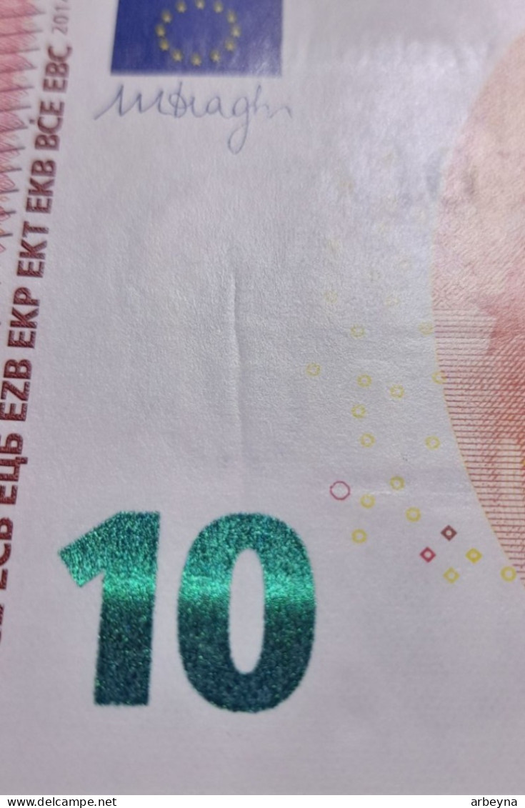 Spain 10VA V001  UNC  (paper Mark, See Photo) Draghi  Signature - 10 Euro