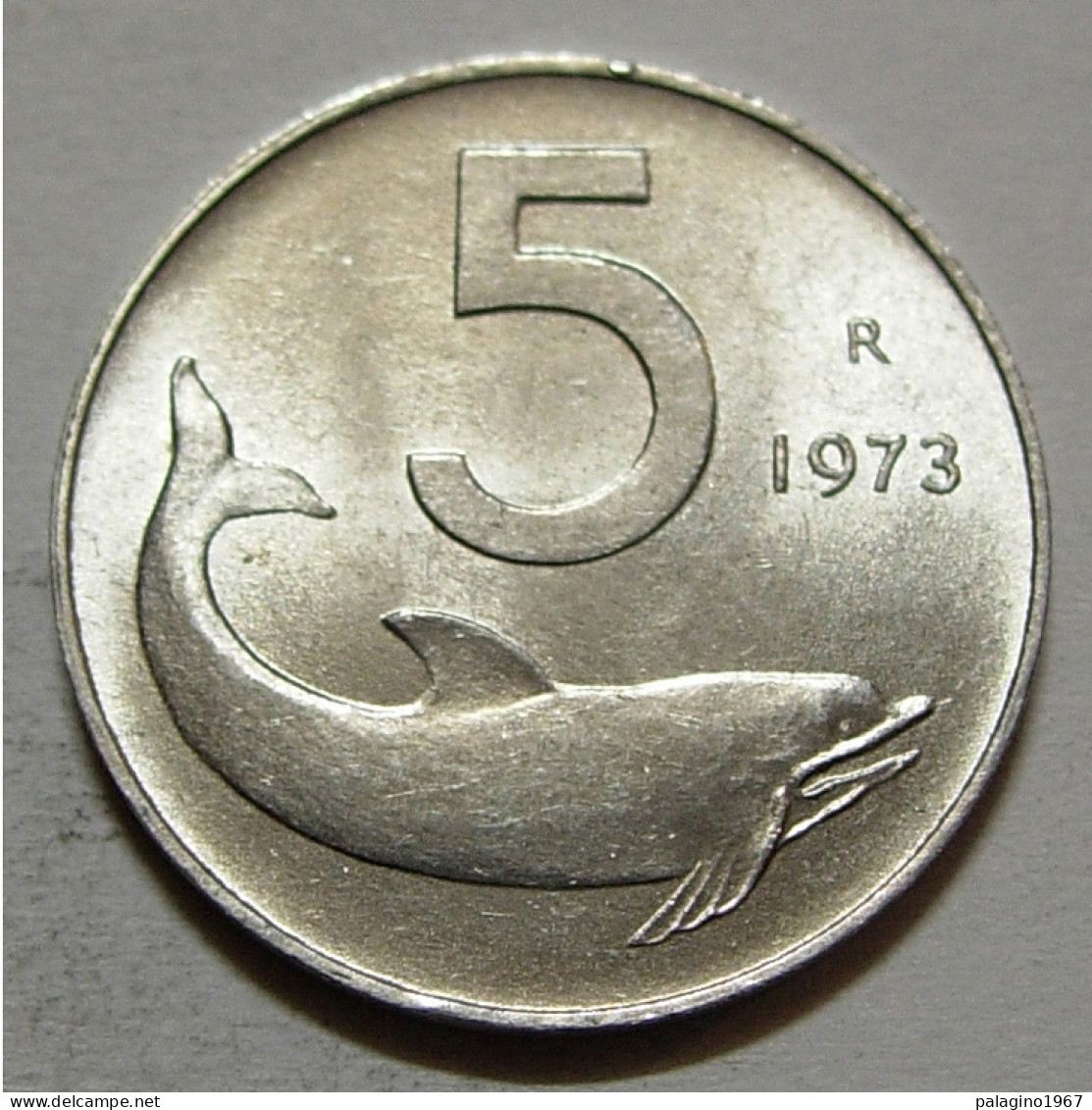 REPUBBLICA ITALIANA 5 Lire Delfino 1973 QFDC  - 5 Liras