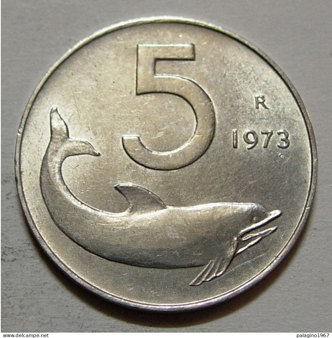 REPUBBLICA ITALIANA 5 Lire Delfino 1973 QFDC  - 5 Lire