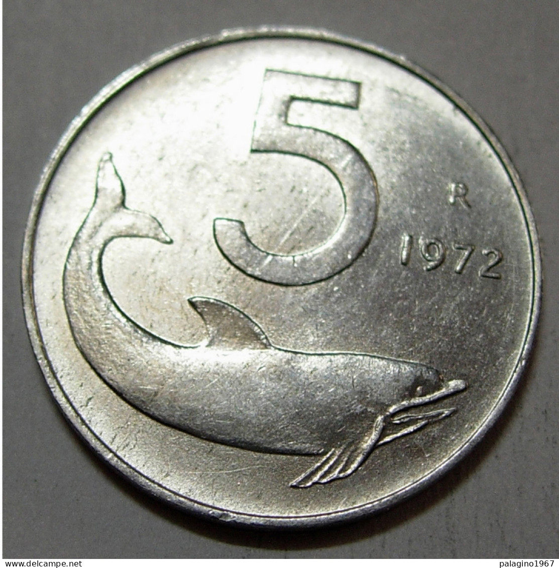 REPUBBLICA ITALIANA 5 Lire Delfino 1972 SPL QFDC  - 5 Liras