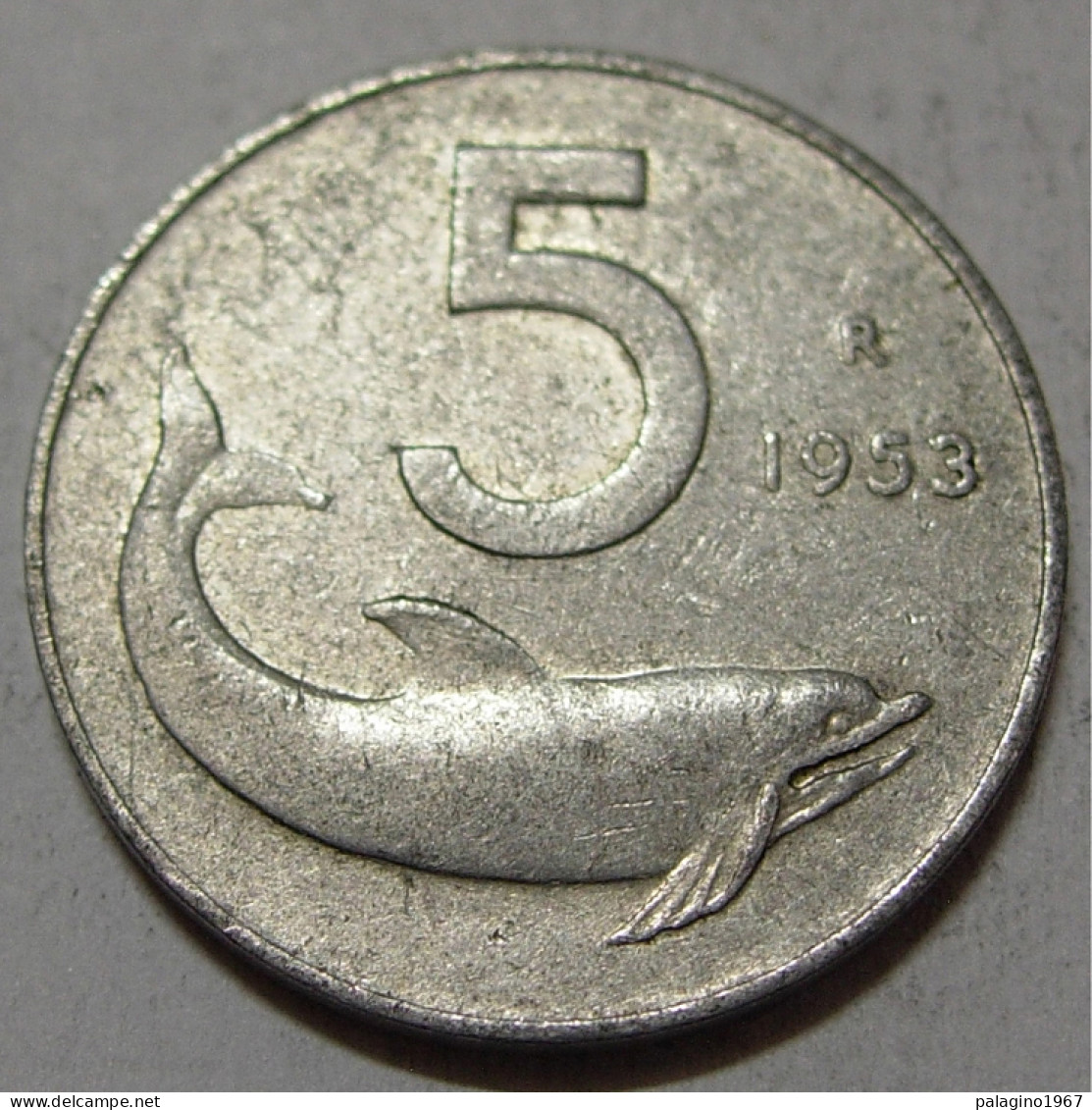 REPUBBLICA ITALIANA 5 Lire Delfino 1953 BB  - 5 Lire