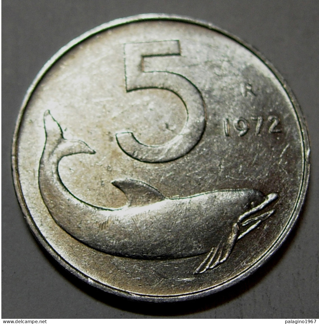 REPUBBLICA ITALIANA 5 Lire Delfino 1972 SPL  - 5 Lire