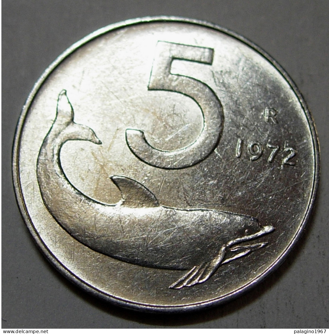 REPUBBLICA ITALIANA 5 Lire Delfino 1972 SPL  - 5 Lire