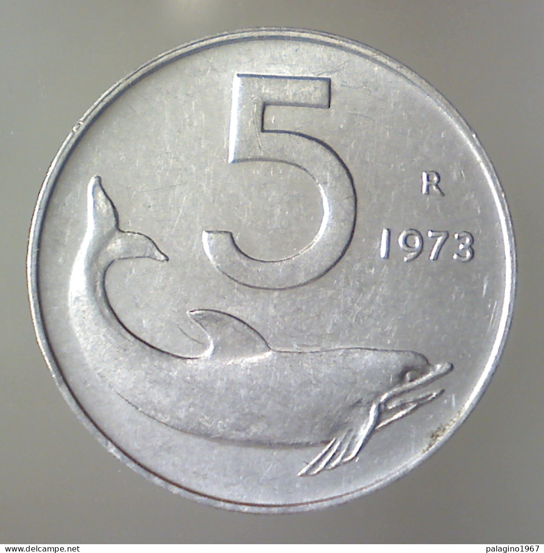 REPUBBLICA ITALIANA 5 Lire Delfino 1973 QSPL  - 5 Lire