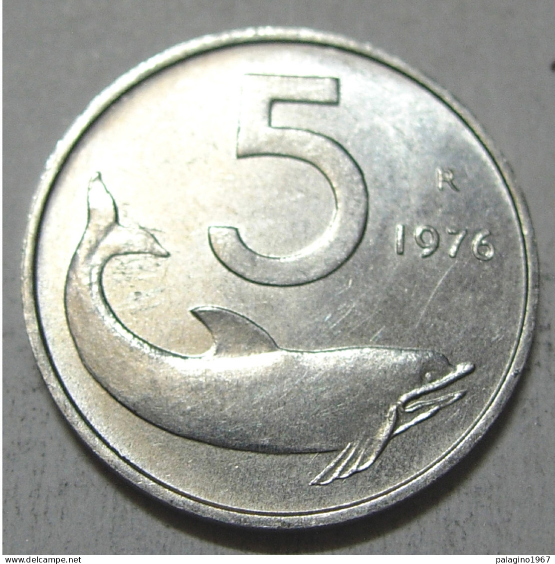 REPUBBLICA ITALIANA 5 Lire Delfino 1976 SPL QFDC  - 5 Liras