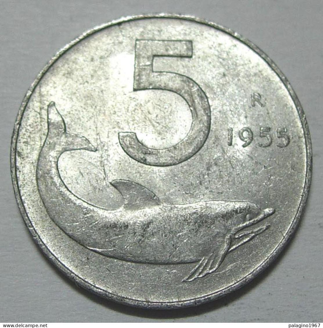 REPUBBLICA ITALIANA 5 Lire Delfino 1955 QBB - 5 Lire