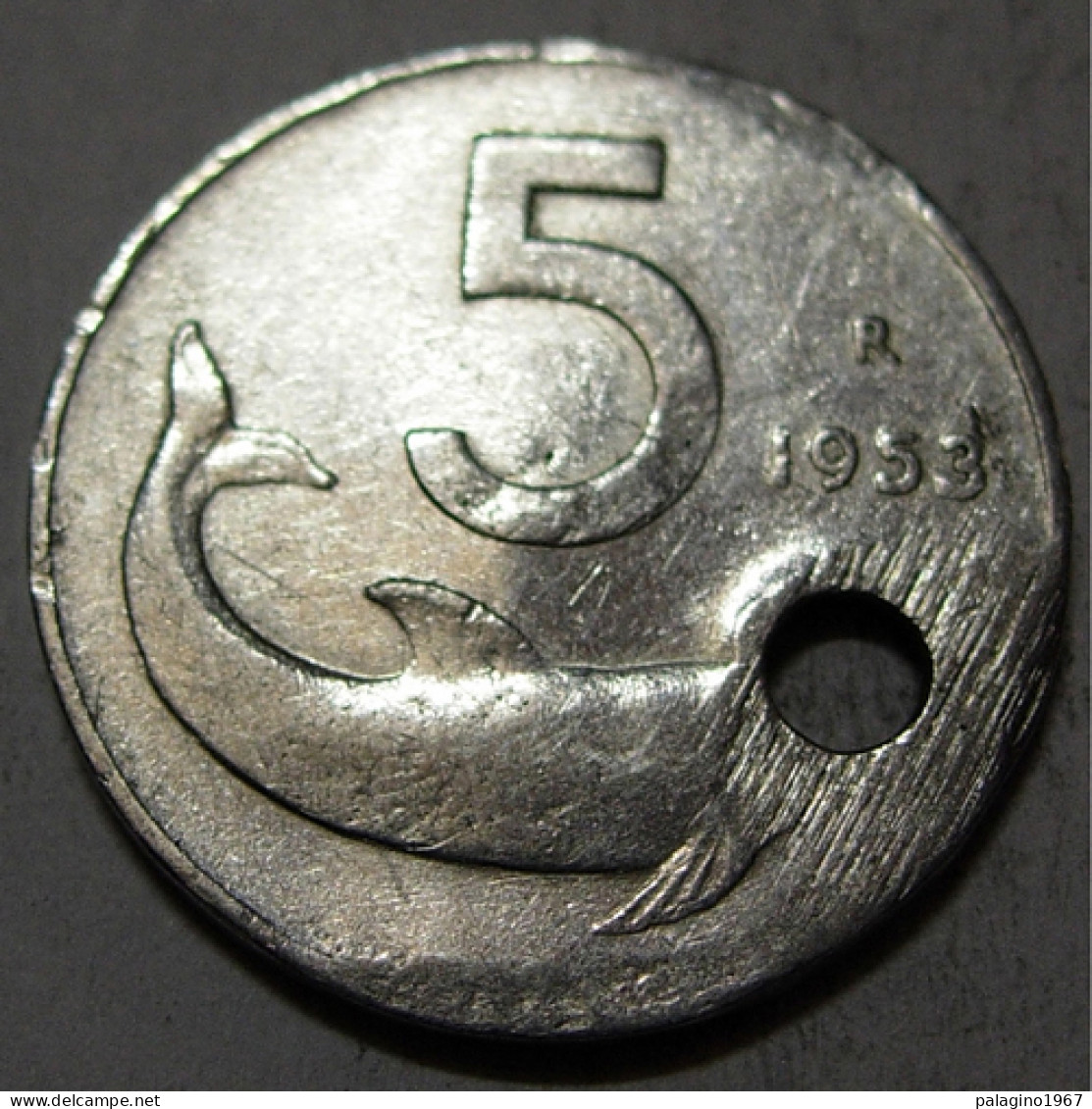 REPUBBLICA ITALIANA 5 Lire Delfino 1953 MB  - 5 Lire