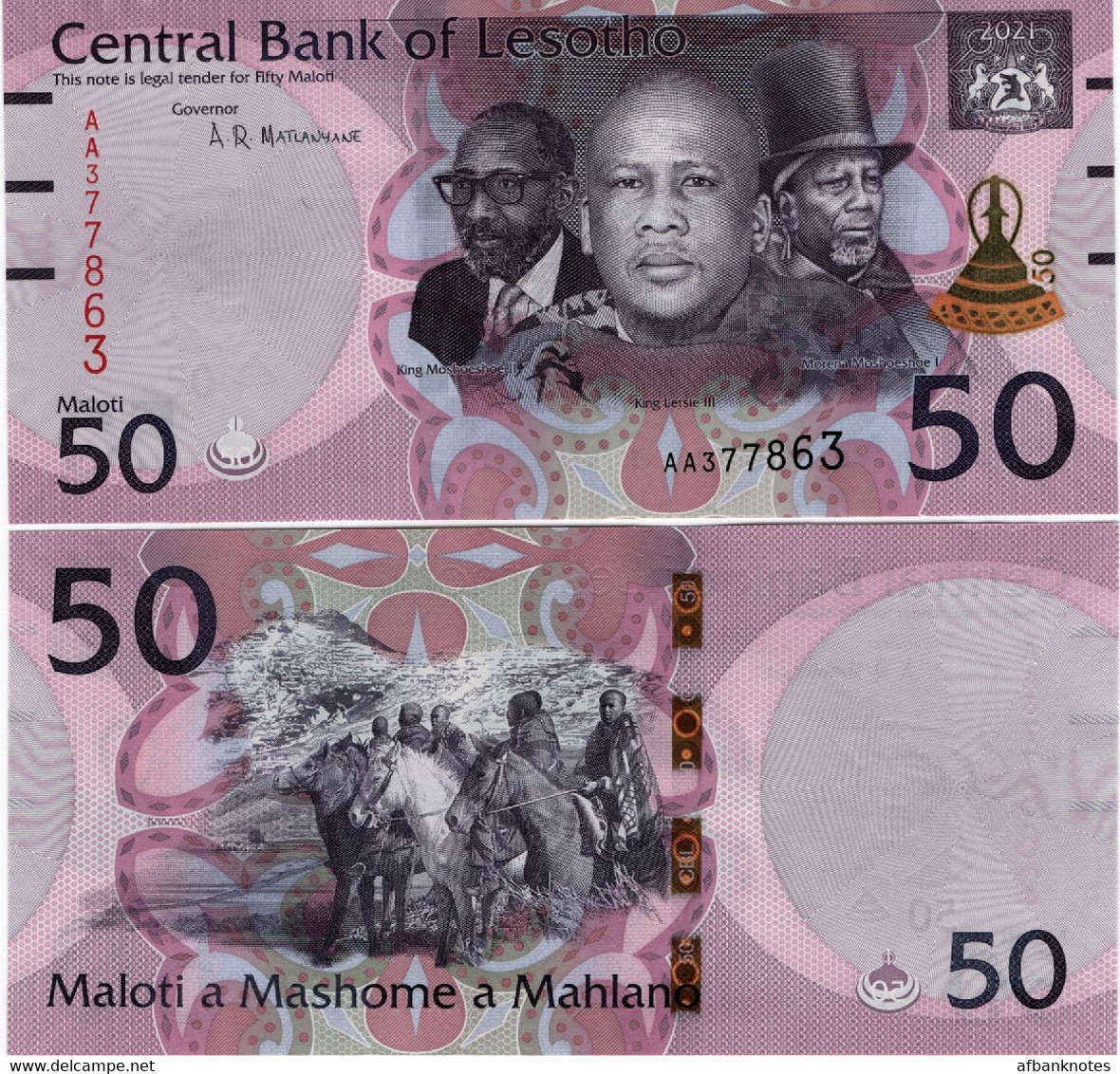 LESOTHO       50 Maloti       P-W28       2021       UNC - Lesoto