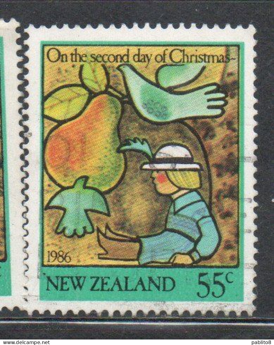 NEW ZEALAND NUOVA ZELANDA 1986 SECOND DAY CHRISTMAS NATALE NOEL WEIHNACHTEN NAVIDAD 55c USED USATO OBLITERE' - Used Stamps