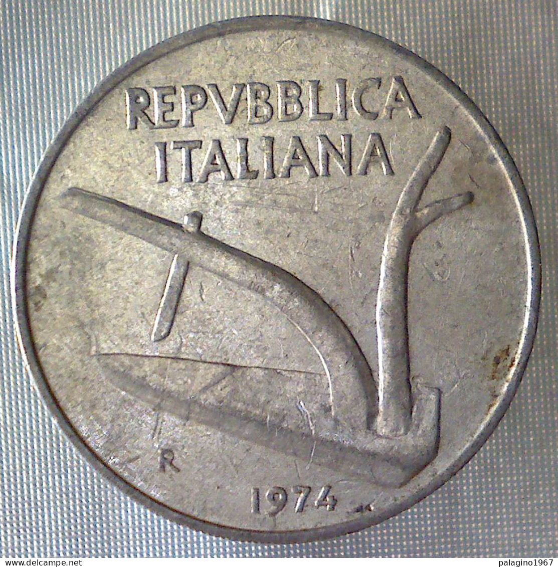 REPUBBLICA ITALIANA 10 Lire Spighe 1974 BB  - 10 Liras