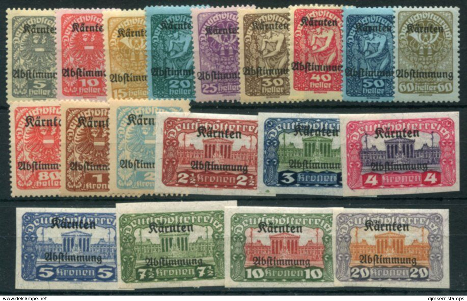 AUSTRIA 1921 Carinthian Plebiscite Overprints LHM / *.  Michel 340-59 - Nuovi