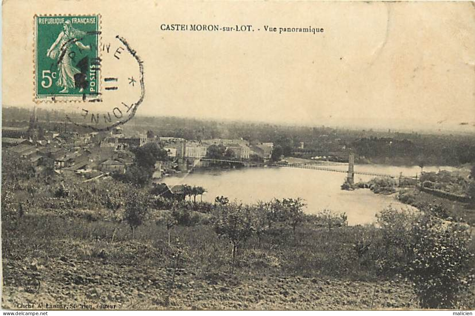 Dpts Div. -ref-BK492- Lot Et Garonne - Castelmoron Sur Lot - Vue Panoramique - Pont Suspendu - - Castelmoron