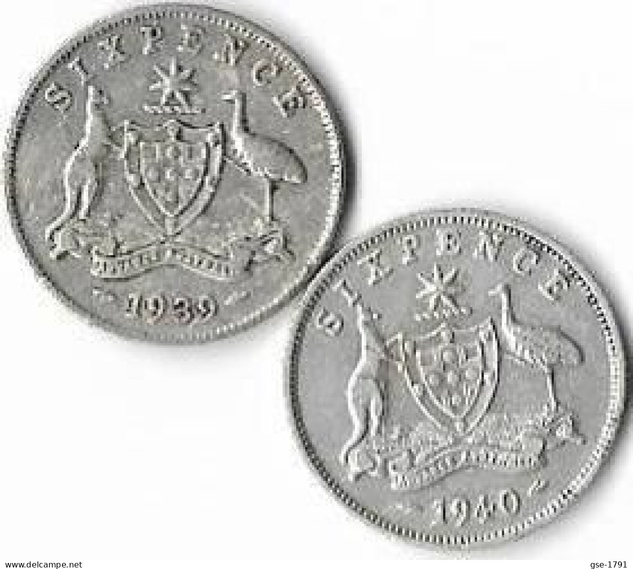 AUSTRALIE  GEORGES VI  ,6 Pence,   Lot De 2,1939 ,1940  Argent , TTB - Non Classificati