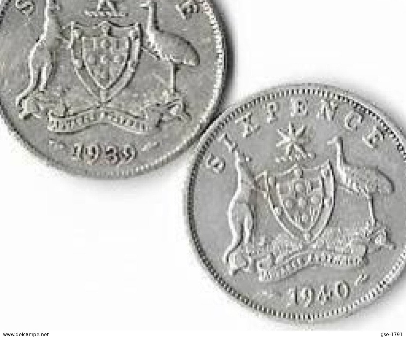 AUSTRALIE  GEORGES VI  ,6 Pence,   Lot De 2,1939 ,1940  Argent , TTB - Non Classificati