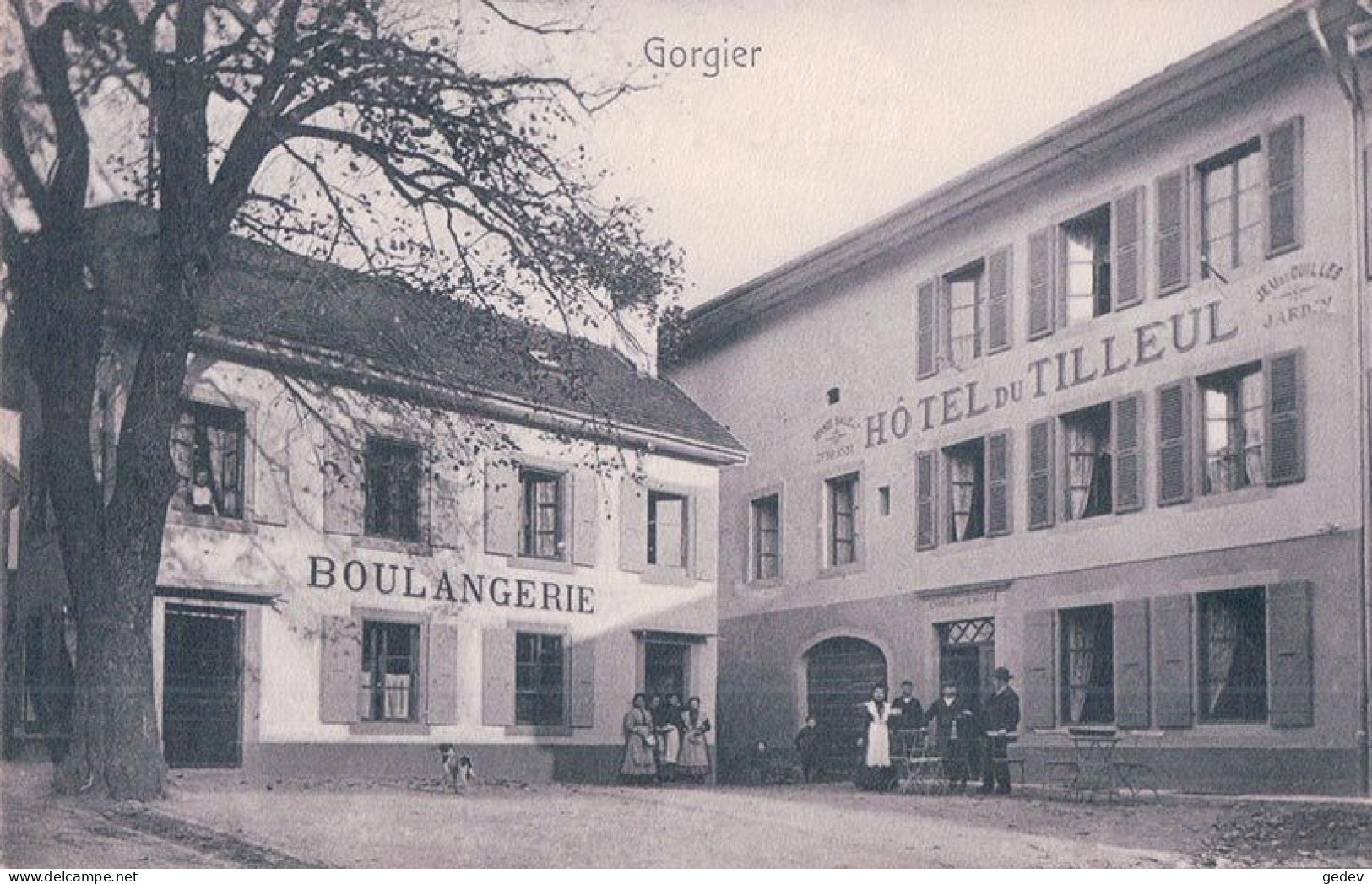 Gorgier NE, Boulangerie Et Hôtel Du Tilleul (25.8.1911) - Gorgier