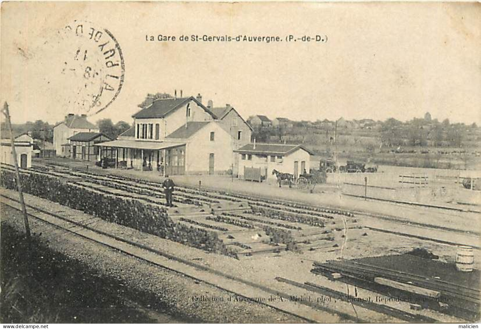 Dpts Div. -ref-BK476- Puy De Dôme - Saint Gervais D Auvergne - St Gervais D Auvergne - Gare - Ligne De Chemin De Fer - - Saint Gervais D'Auvergne