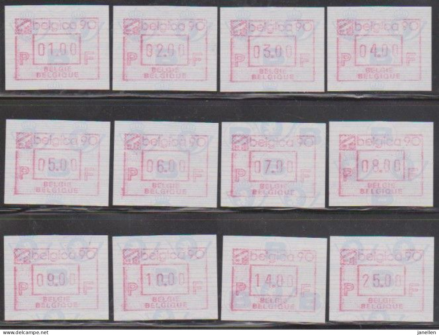 ATM 79 - Belgica 90 - Alle Verschillende Getallen 1/9 En 10,14,25 F - Postfris