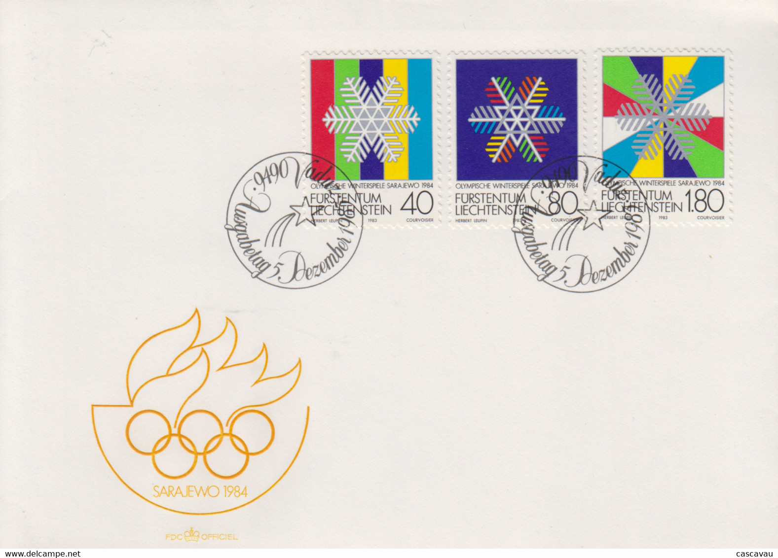 Enveloppe  FDC  1er  Jour   LIECHTENSTEIN    Jeux   Olympiques   SARAJEVO   1984 - Winter 1984: Sarajevo