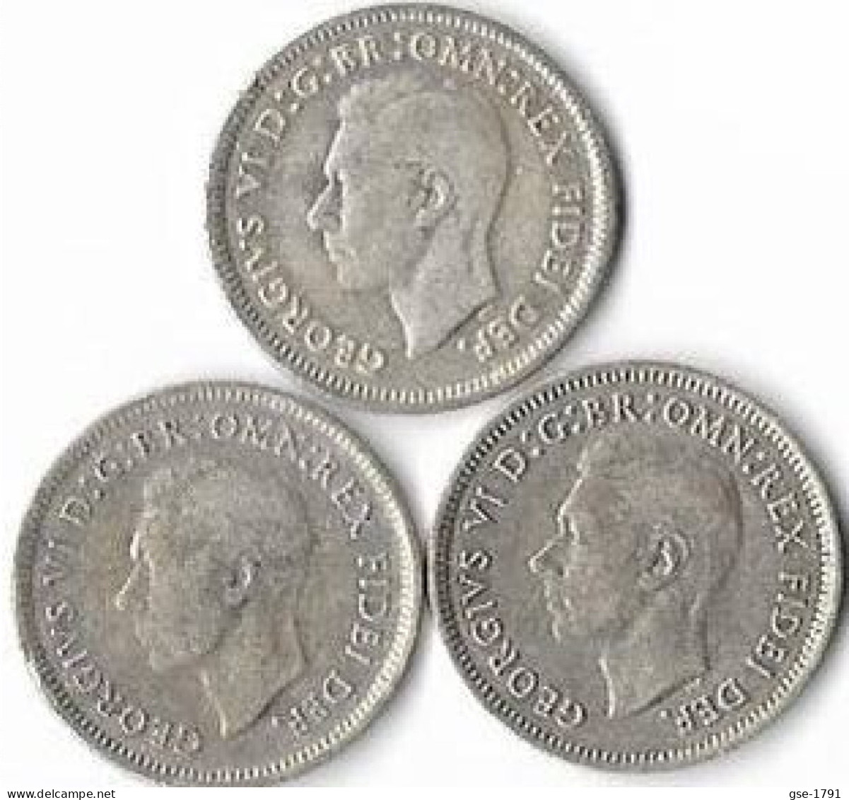 AUSTRALIE  GORGES VI  ,6 Pence,   Lot De 3 Monnaies Annés 1950 M, 1951 M , 1951 PL London Argent , TTB - Non Classés