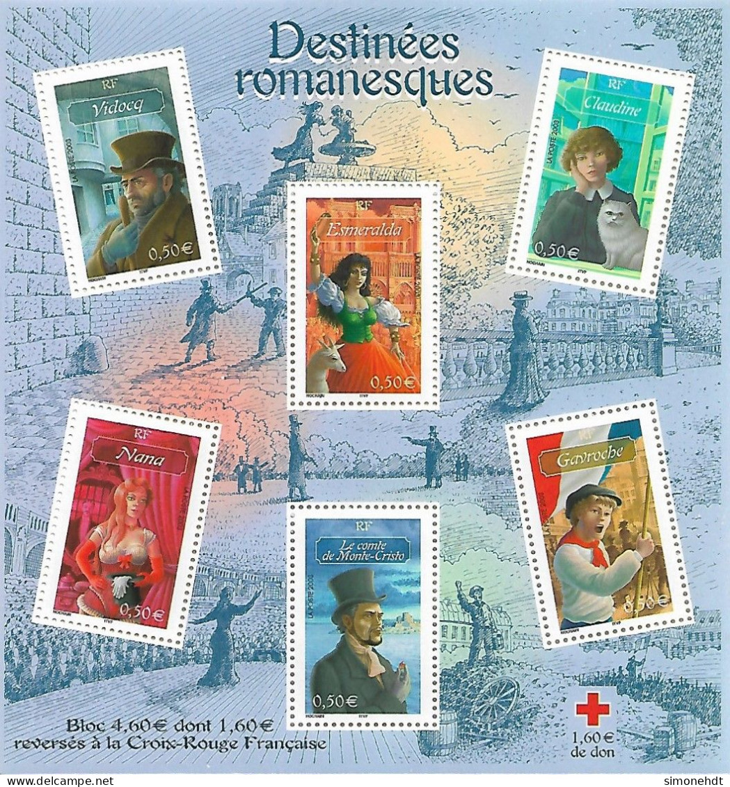 Bloc De 6 Timbres Neufs - Destinées Romanesques - Ungebraucht