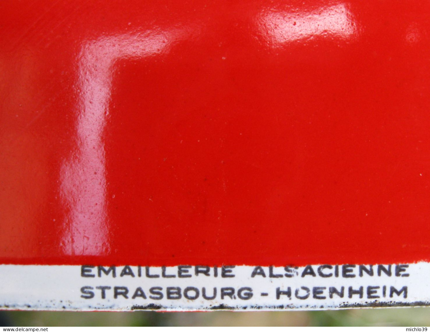 Rare Et Ancienne Plaque émaillée Recto-verso Journal Le Progrès (rouge) émaillerie Alsacienne Strasbourg Hoenheim - Tijdschriften