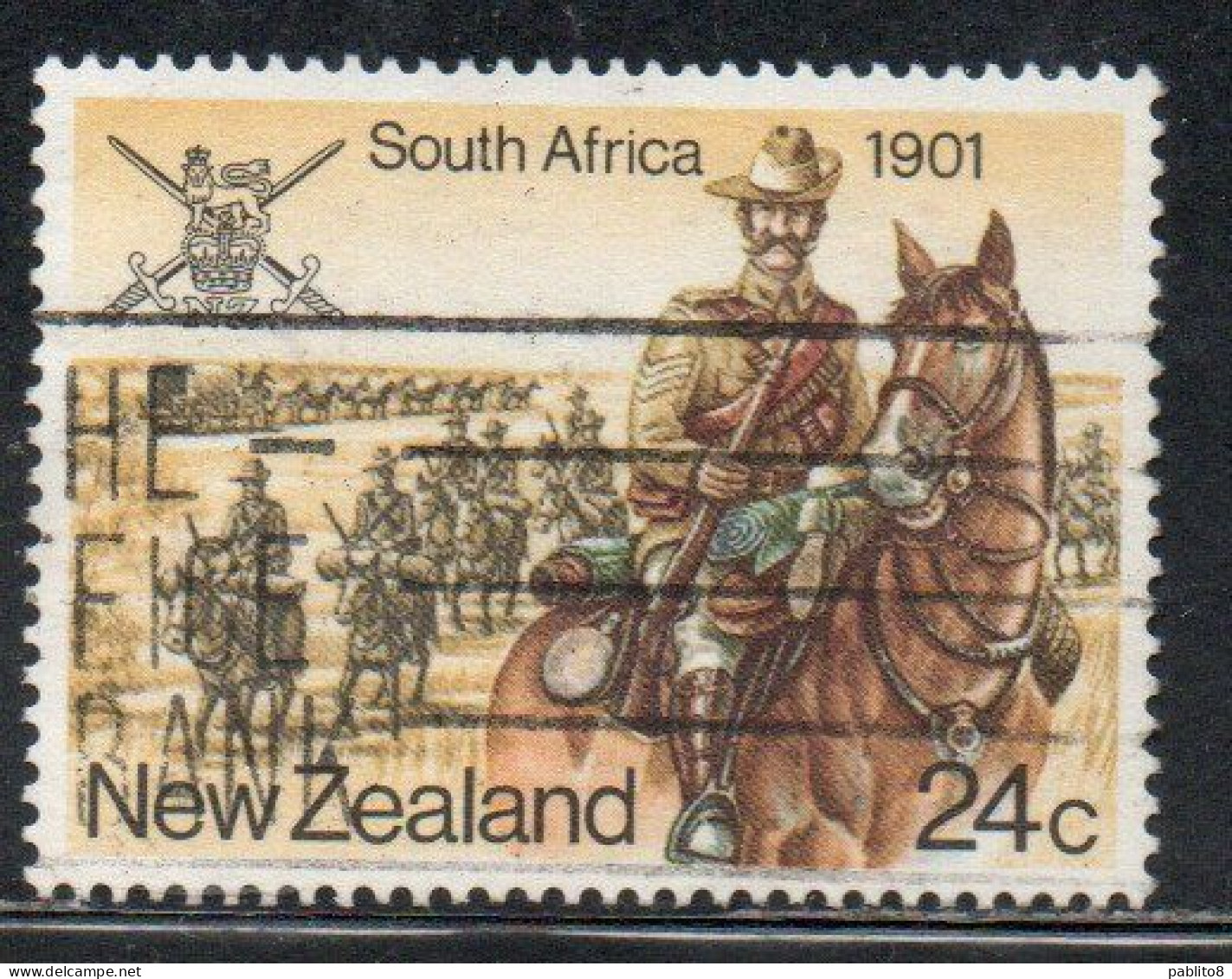 NEW ZEALAND NUOVA ZELANDA 1984 MILITARY HISTORY SOUTH AFRICA 1901 24c USED USATO OBLITERE' - Used Stamps