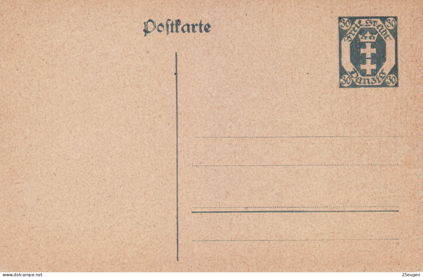 DANZIG 1921 POSTCARD MiNr P 11  (*) - Postal  Stationery