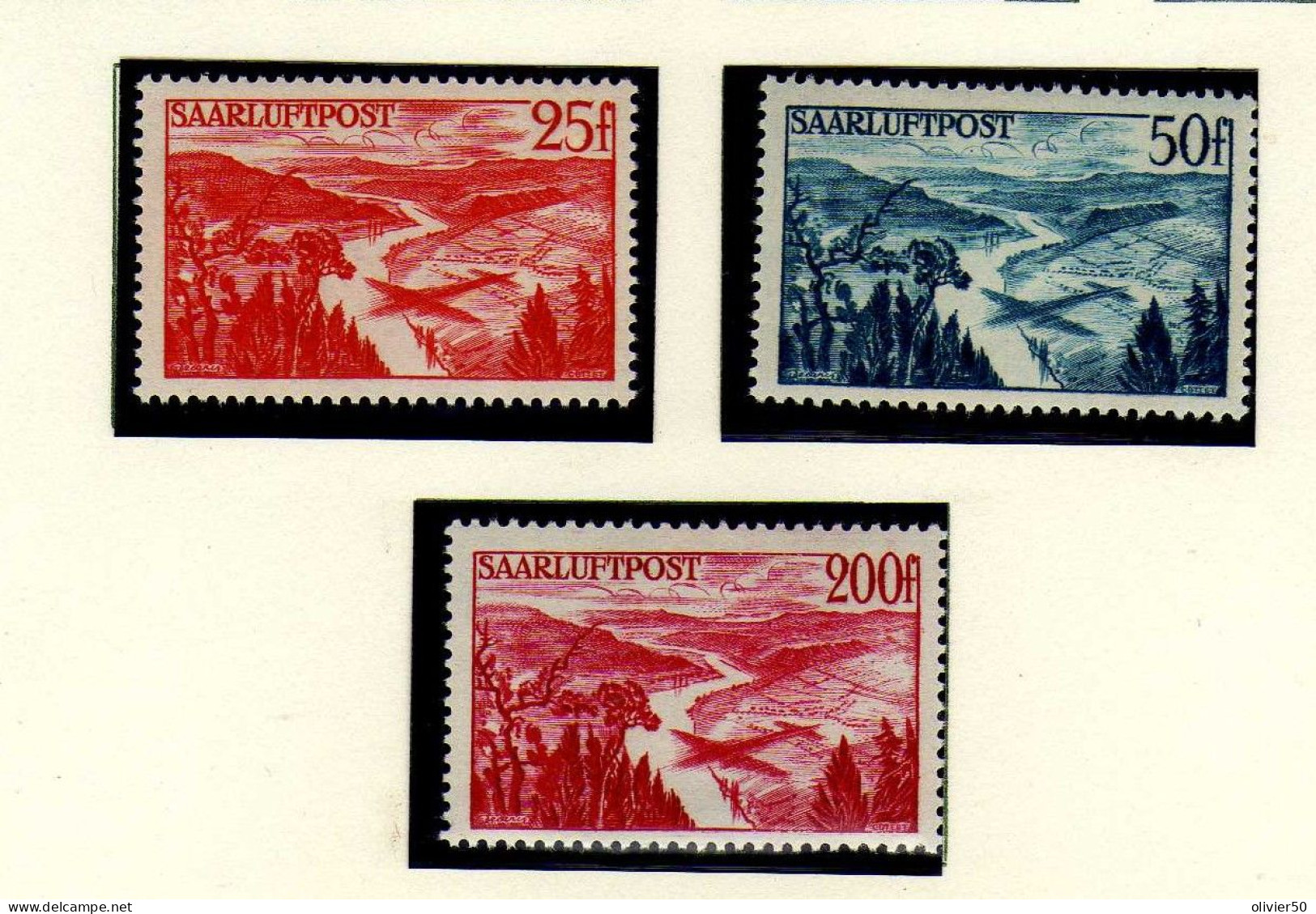 Sarre (1948) -  P A Avions Survolants Des Paysages - Neufs** - MNH - Luftpost