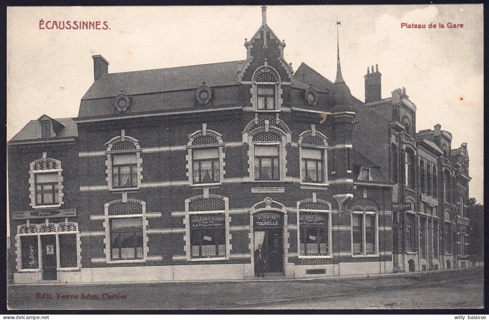 +++ CPA - ECAUSSINNES - Plateau De La Gare - Café De La Tourelle   // - Ecaussinnes