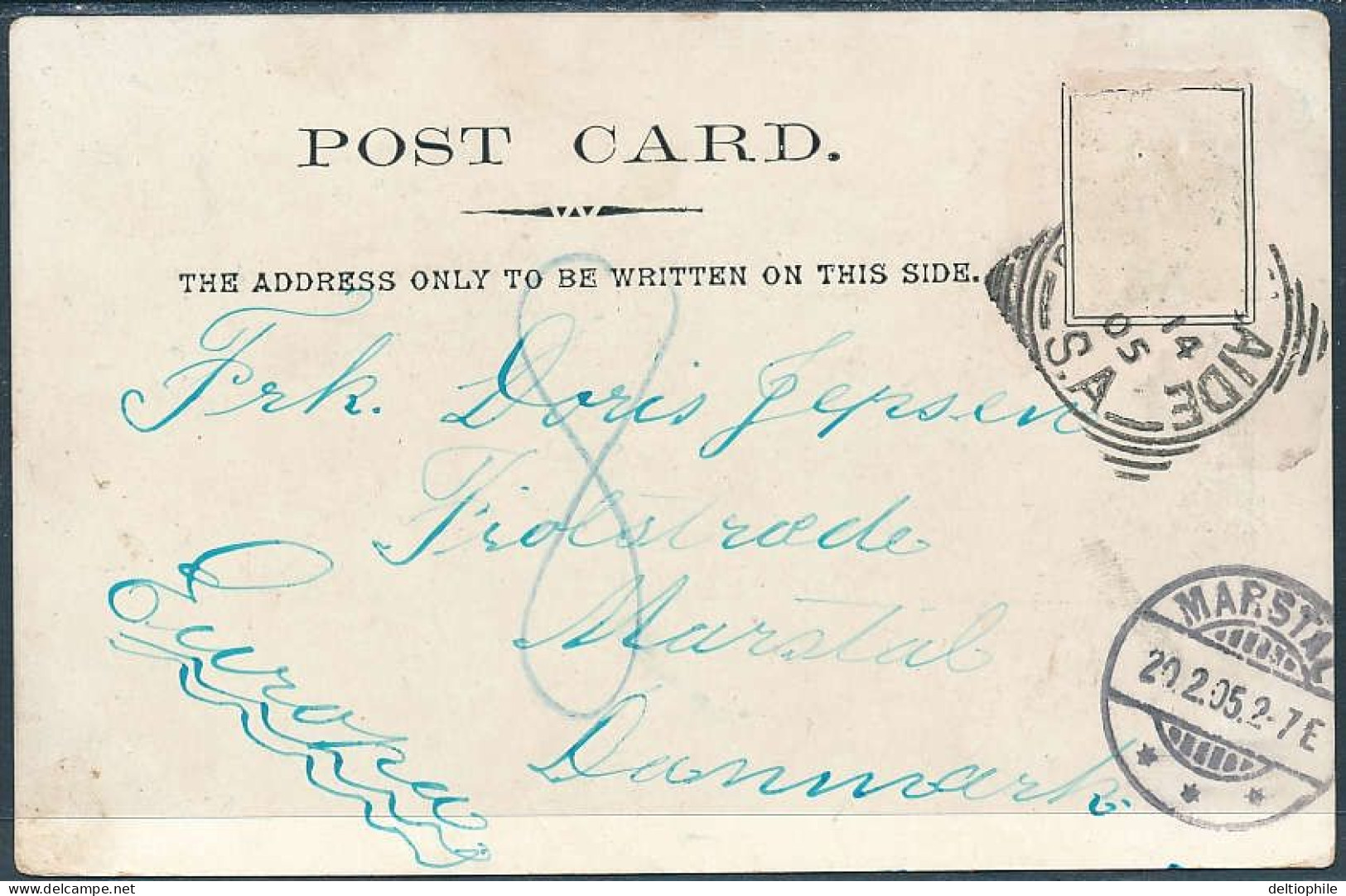 Souvenir From South Australia / Library And Institute, Glenelg - Posted 1905, Undivided Back - Adelaide