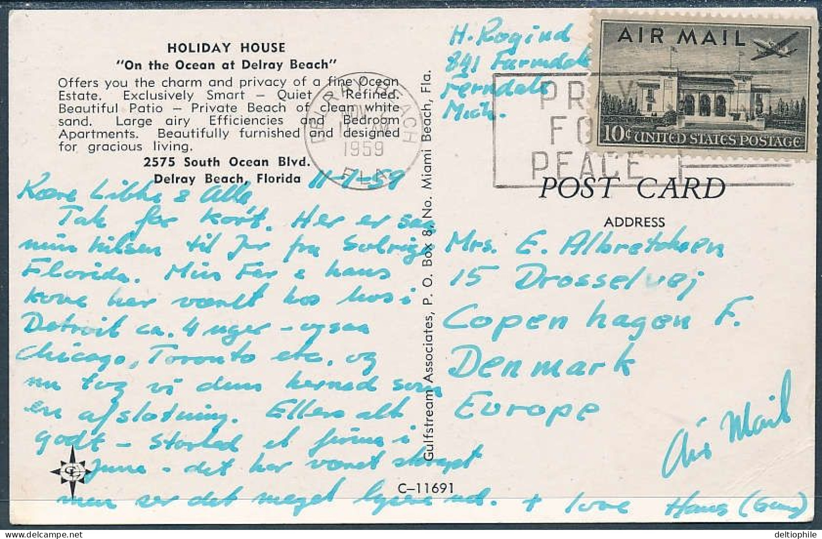 Holiday House, 2575 South Ocean Blvd., Delray Beach, Florida - Posted 1959 - Miami