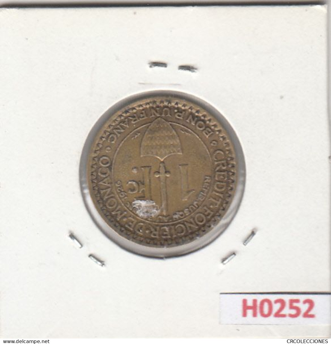 H0252 MONEDA MONACO 1 FRANCO 1924 MBC - 1922-1949 Louis II.