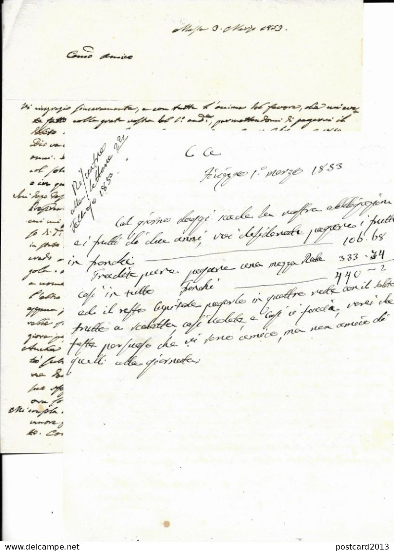 DUCATO DI MODENA , LETTERA DA MASSA CARRARA PER FIVIZZANO , FRANCOBOLLO DA 5 C. , 1853 . - Modena