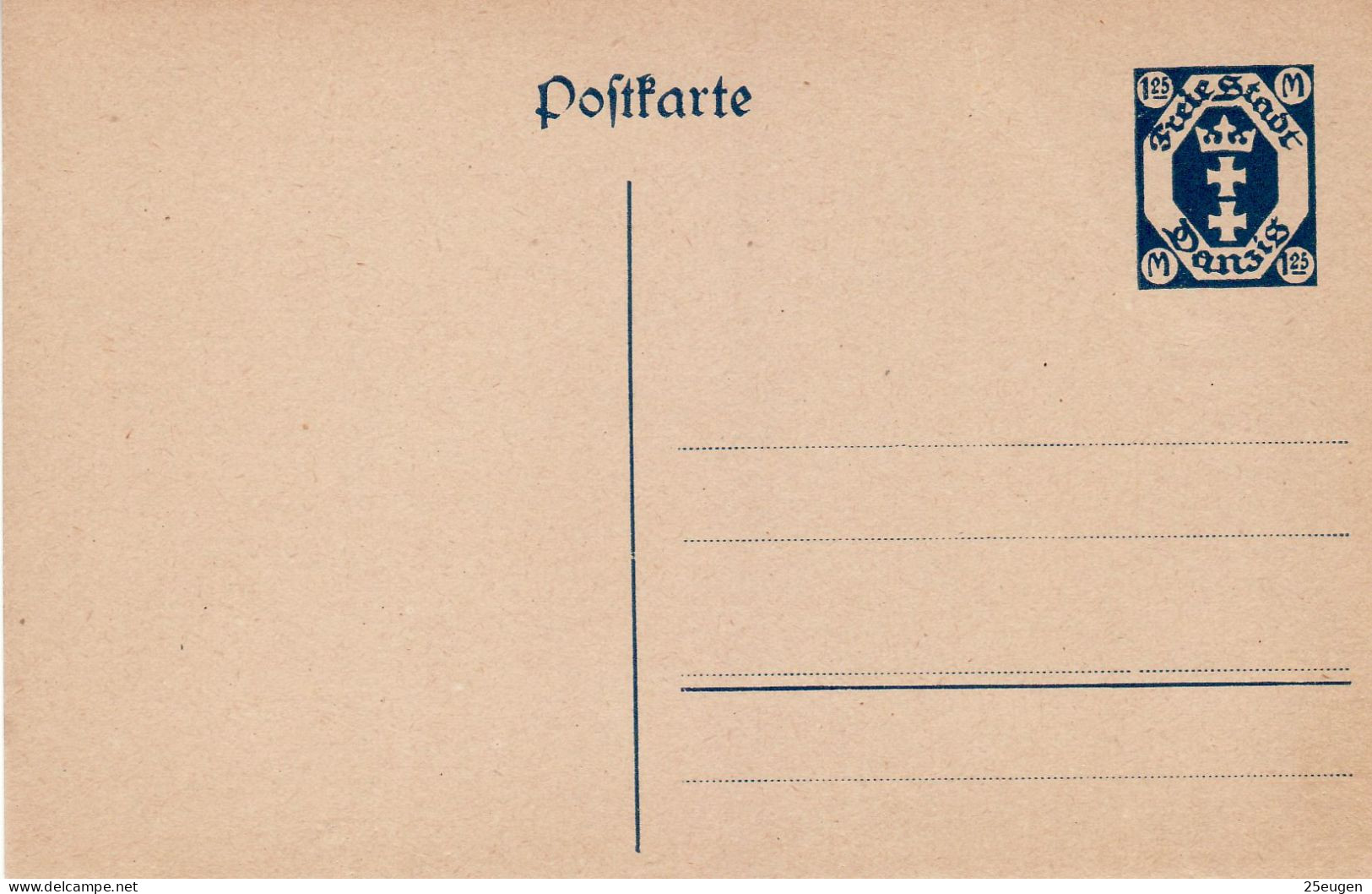 DANZIG 1922 POSTCARD MiNr P 21  (*) - Postwaardestukken