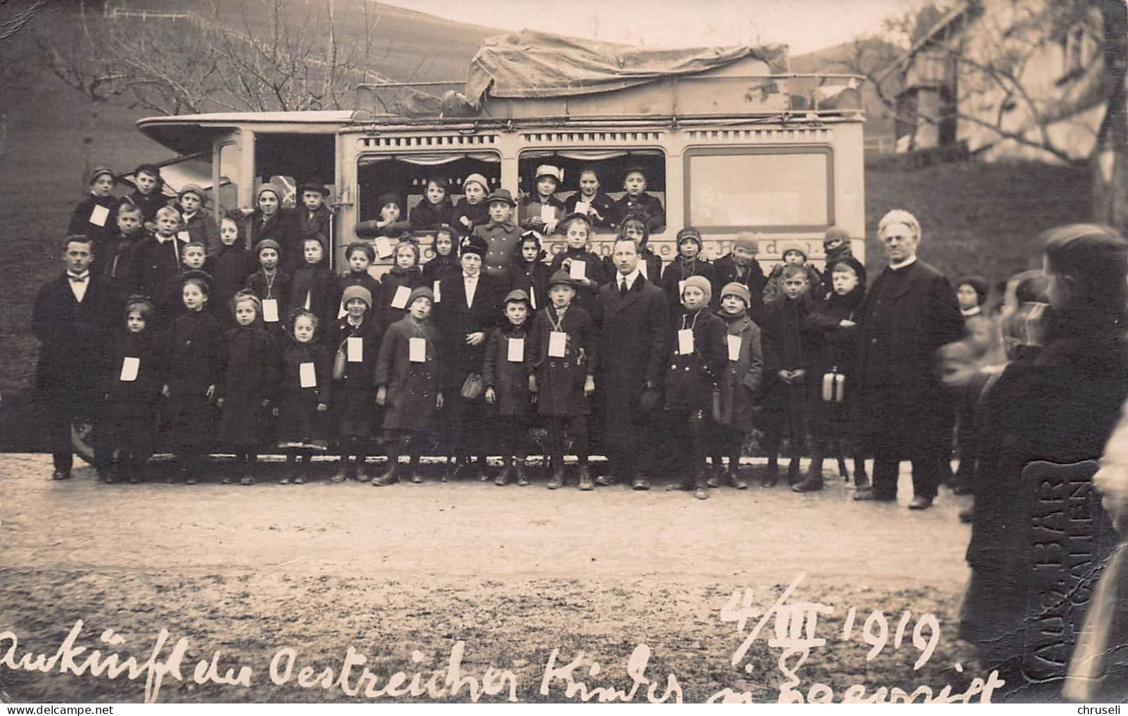 Eggersriet Martini  Postauto Ankunft Der  Waisenkinder Aus Oesterreich 1919 - Eggersriet