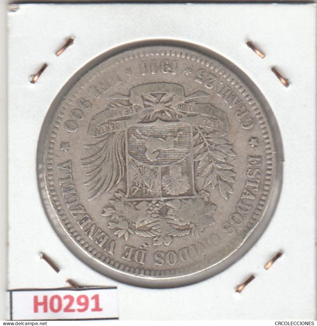 H0291 MONEDA VENEZUELA 1 BOLIVAR 1911 PLATA BC - Venezuela