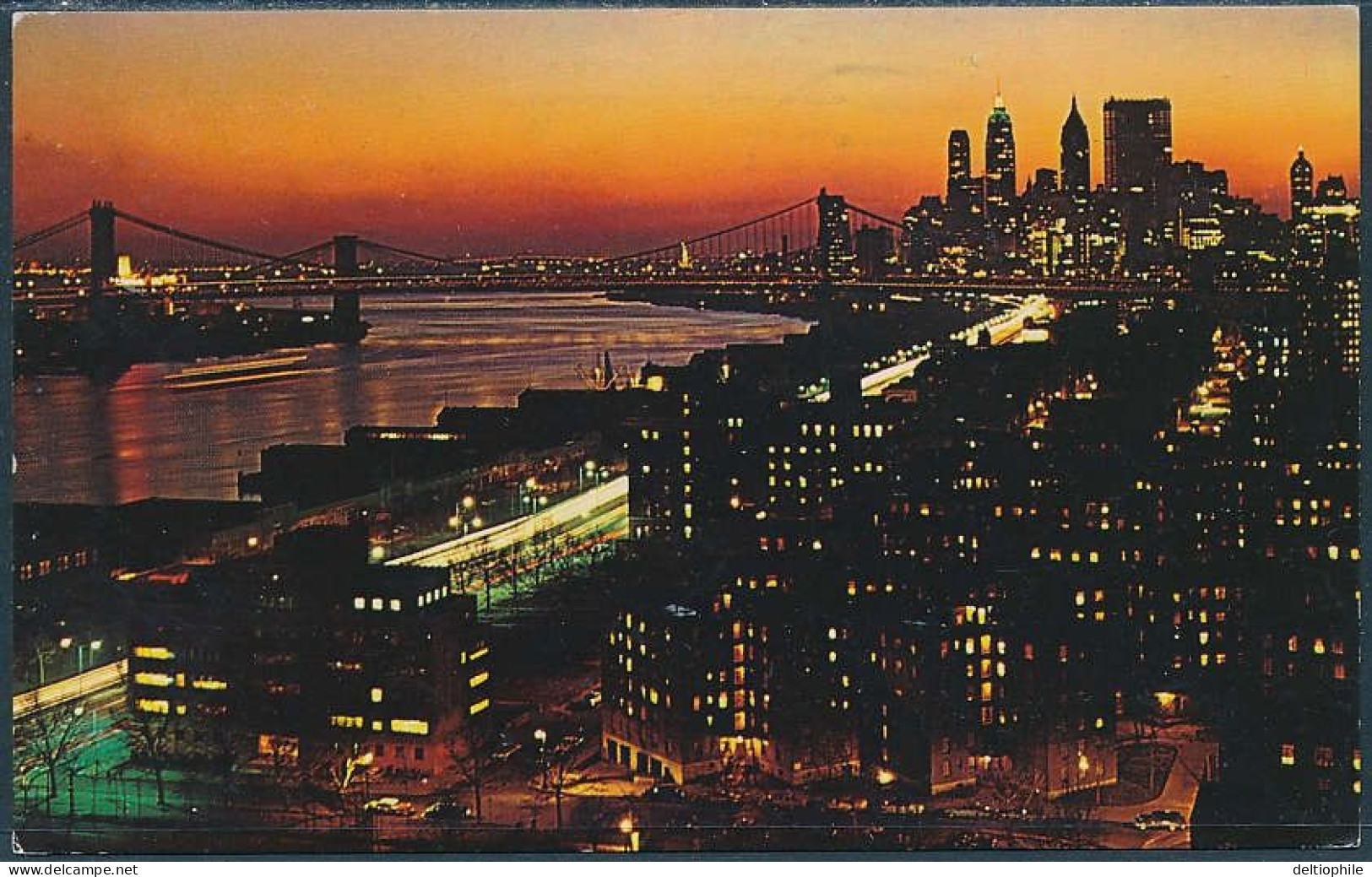 New York City By Night - Posted 1965 - Tarjetas Panorámicas