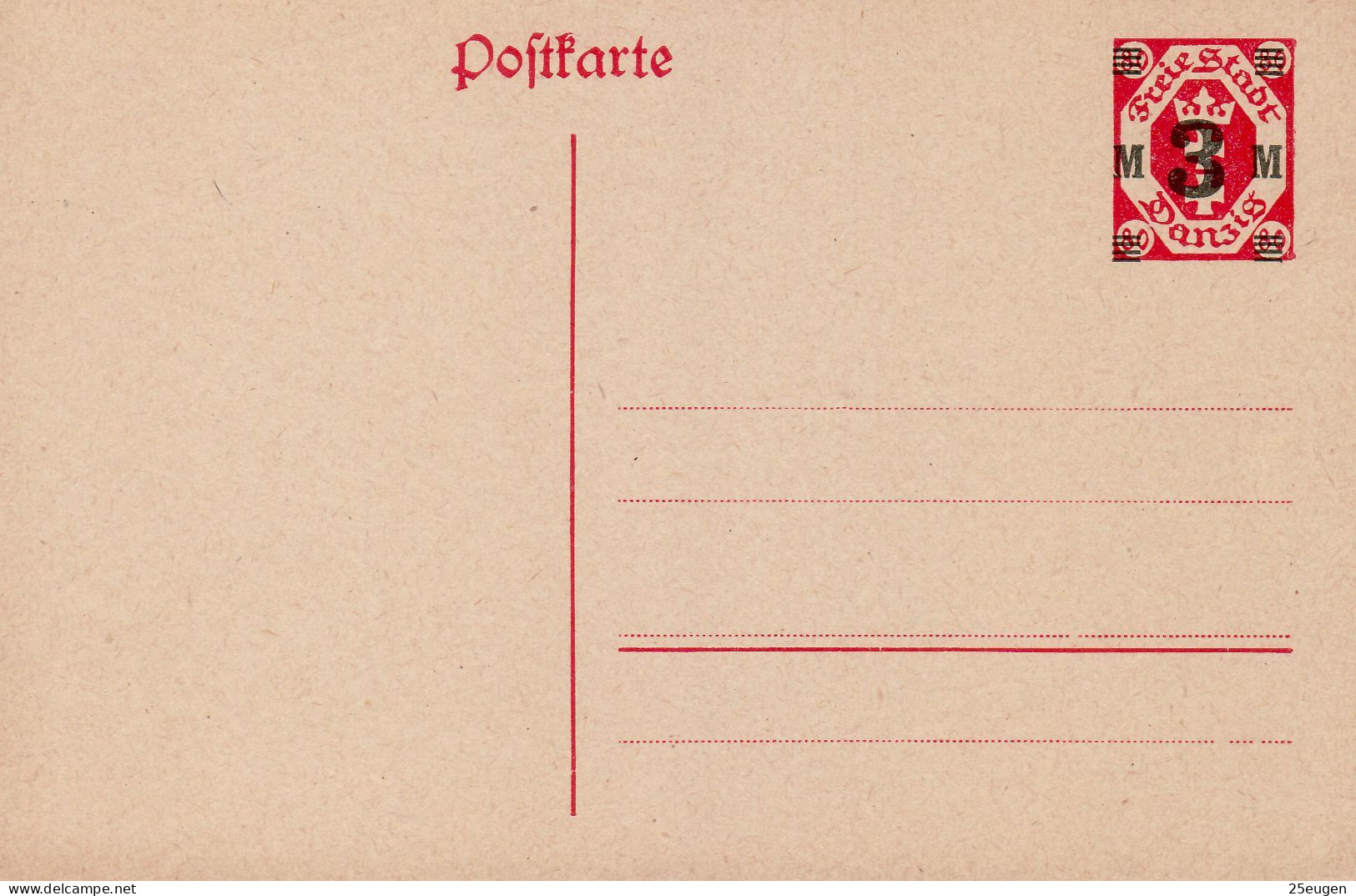 DANZIG 1922 POSTCARD MiNr P 23  (*) - Postal  Stationery