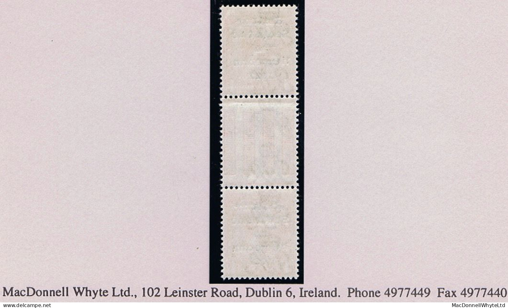 Ireland 1922 Dollard Rialtas 5-line Overprint In Black On 1d Red, Gutter Pair Mint Unmounted, Folded - Unused Stamps