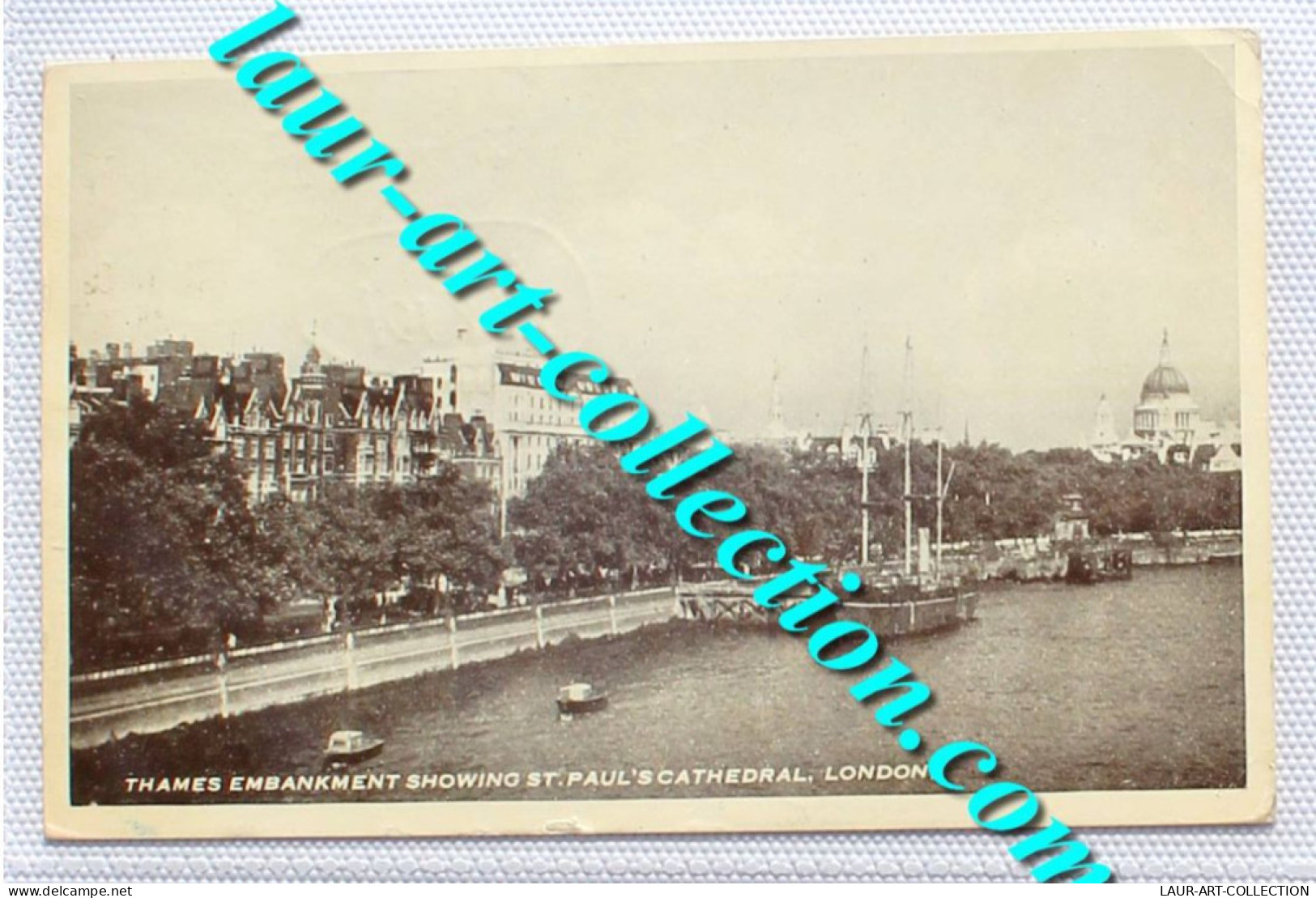 CP ANGLETERRE LONDRE LONDON THAMES EMBANKMENT SHOWING ST PAUL CATHEDRALE BATEAU / PHOTO CARTE POSTALE POST CARD (2010) - River Thames