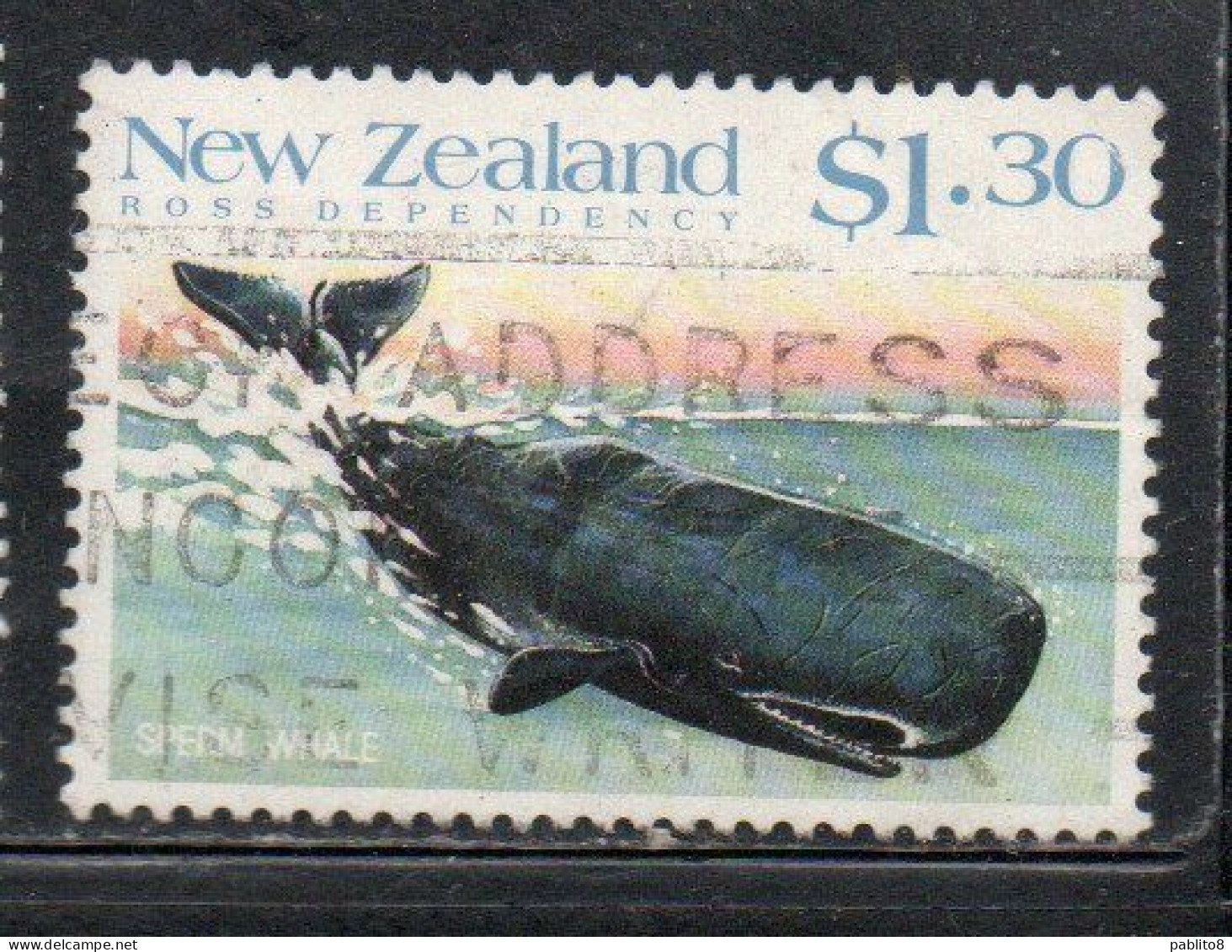 NEW ZEALAND NUOVA ZELANDA ROSS DEPENDENCY 1988 SPEM WHALE WHALES 1.30$ USED USATO OBLITERE' - Oblitérés