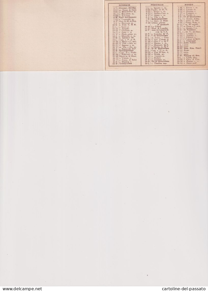 ACCADEMIA NAVALE 1932  ANNO X  CALENDARIETTO - Formato Grande : 1921-40