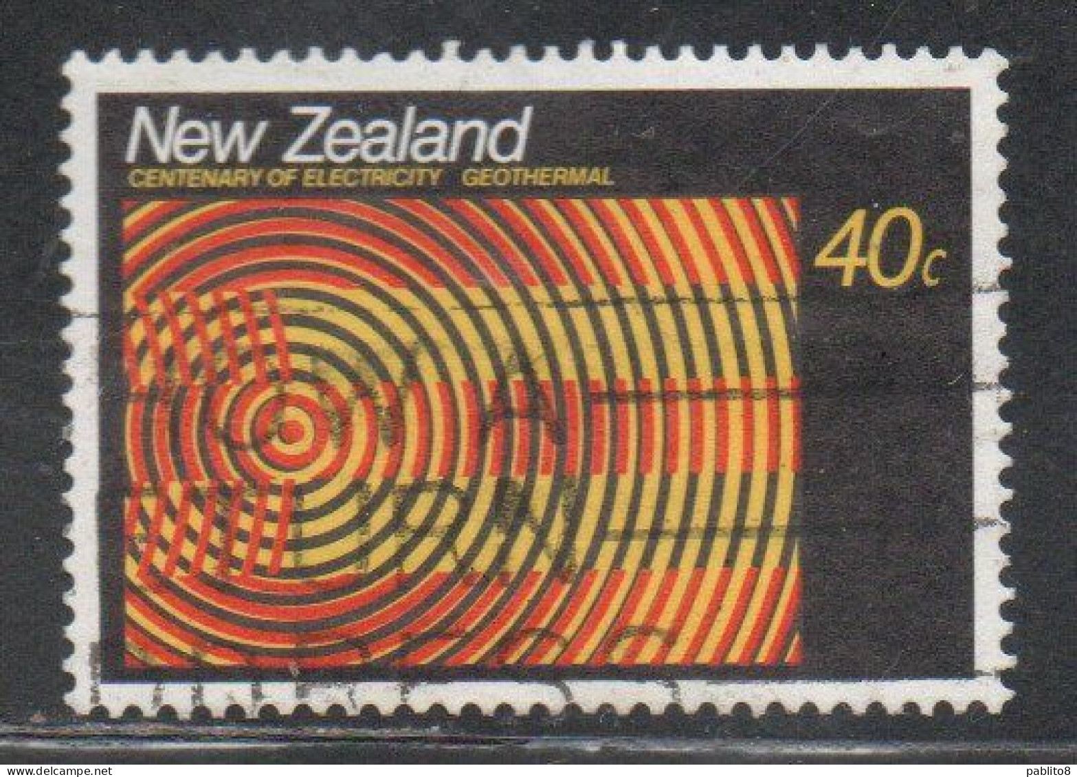 NEW ZEALAND NUOVA ZELANDA 1988 ELECTRIFICATION CENTENARY GEOTHERMAL 40c USED USATO OBLITERE' - Usados