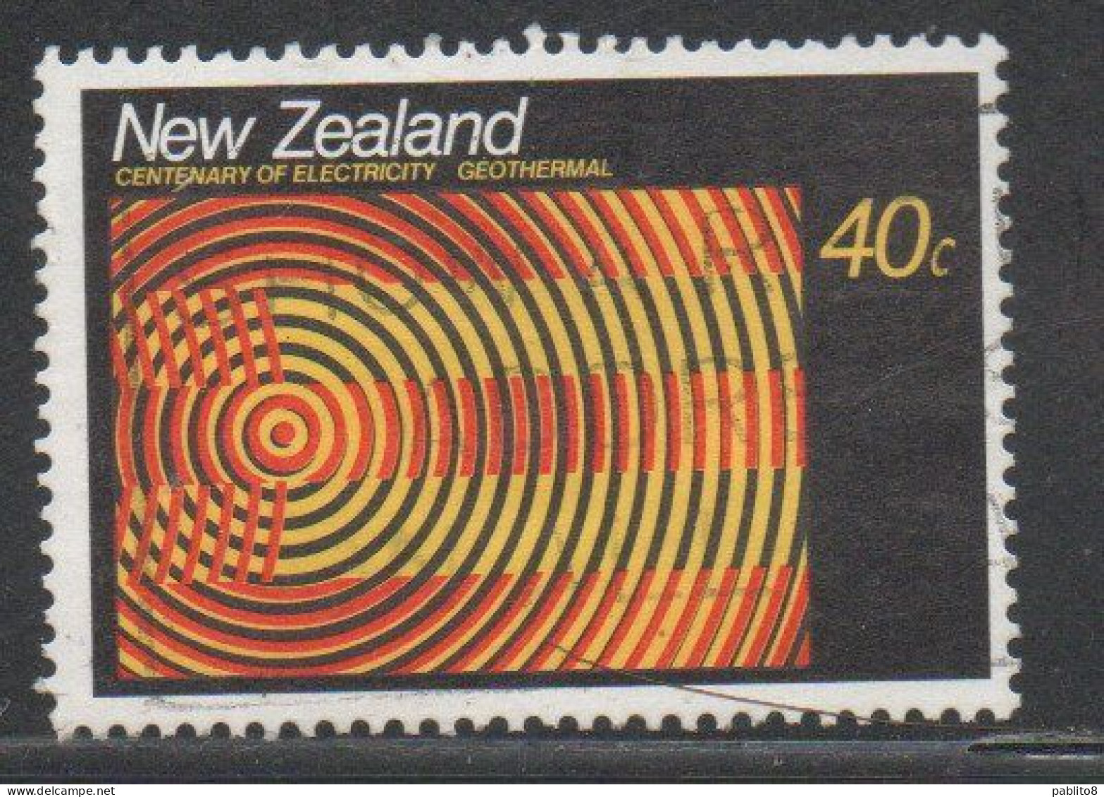 NEW ZEALAND NUOVA ZELANDA 1988 ELECTRIFICATION CENTENARY GEOTHERMAL 40c USED USATO OBLITERE' - Usados