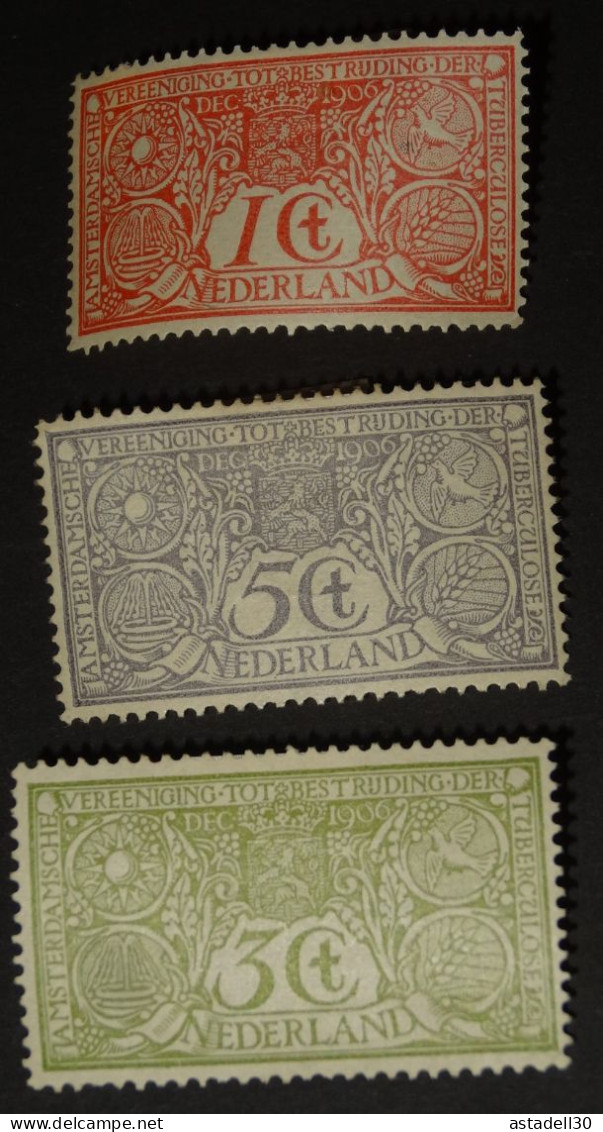 PAYS BAS - NEDERLAND : Tuberculosis 1906, N° 70 To 72 , Mint * Hinged  ............ CL1-10-1c - Ongebruikt