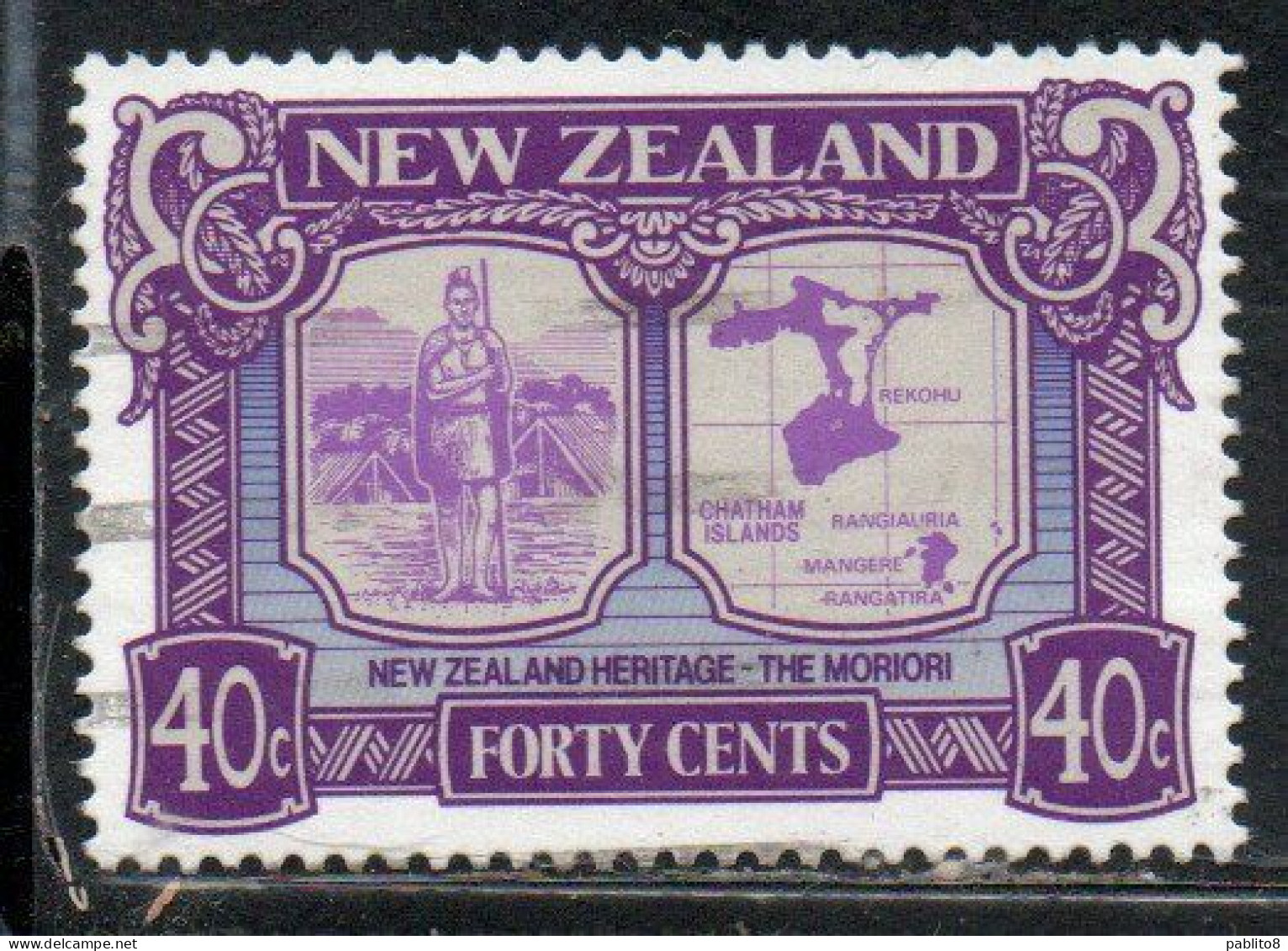 NEW ZEALAND NUOVA ZELANDA 1989 HERITAGE THE PEOPLE MORIORI 40c USED USATO OBLITERE' - Usados