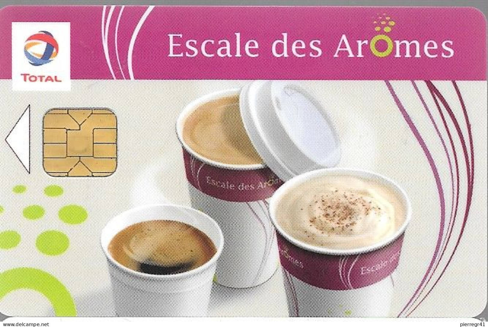 CARTE-PUCE-ORG-TOTAL-ESCALE  DES AROMES-V°  Le PECQ 78232-AUTOBAC-Existe Plusieurs V°-J Ai 3-TBE-TBE - Colada De Coche